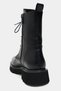 Tempest Black Matte Genuine Leather Lace-Up Zipper Detail Thick Sole Women's Boots - 9