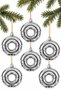 Set of 6 8 cm Donut Christmas Pine Tree Ornaments