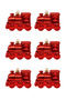 6-Piece 8 cm Christmas Pine Tree Ornament with Train Figures - 3