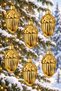 6-Piece 7 cm Christmas Pine Tree Ornament with Palamut Figure - 2