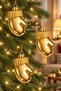 3-Piece 9 cm Pine Tree Ornament with Glove Figures - 3