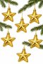 Set of 6 7 cm 5-Pointed Star Christmas Pine Tree Ornaments