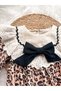 Amelia Leopard Print Lace Collar Detailed Bowknot Baby Girl Kids Romper