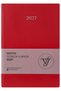 Smyth 2027 Daily Agenda A5 – Vegan Leather Flexible Cover, Silver Gilded Edge, Red