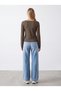 Women's Mink V-Neck Blouse with Twist Detail Alc-X15416 - 4