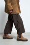 Lennon Desert Dark Beige Suede Leather Thick Sole Women's Chelsea Boots - 6