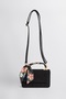 Women's Lavender Black Suede Scarf Gift Covered 2-Compartment Mini Magnet Closure Hand and Shoulder Bag - 6