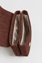 Women's Lavender Brown Suede Scarf Gift Covered 2-Compartment Mini Magnet Closure Hand and Shoulder Bag - 5