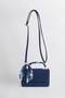 Women's Lavender Navy Blue Suede Scarf Gift Covered 2-Compartment Mini Magnet Closure Hand and Shoulder Bag - 6
