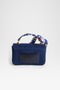 Women's Lavender Navy Blue Suede Scarf Gift Covered 2-Compartment Mini Magnet Closure Hand and Shoulder Bag - 3