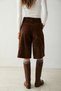 Brown Suede Bermuda Shorts Twoaw27Sr00070 - 4