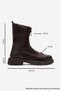 Martos Brown Leather Stretch Front Zipper Women's Boots - 5