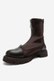 Martos Brown Leather Stretch Front Zipper Women's Boots - 8