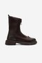 Martos Brown Leather Stretch Front Zipper Women's Boots - 9