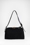 Women's Şebnem Black Suede Bow Scarf Gift Strap Lined Zippered Shoulder Bag - 7