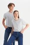 Men/Unisex Gray Melange Cotton Slim Fit Slim Fit Crew Neck Basic T-Shirt - 7