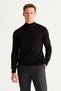 Men's Black Non-Pilling Anti-pilling Standard Fit Half Turtleneck Knitwear Sweater