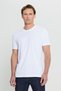 Men's White 100% Cotton Slim Fit Narrow Cut Crew Neck Basic T-Shirt - 12