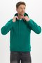 Unisex Oversize Wide Cut Cotton Soft Textured Basic Khaki Hooded Sweatshirt with Fleece Inside - 8