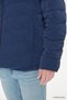 Men's Navy Blue Padded Standard Fit Regular Cut Stand Collar Hooded Side Pocket Jacket Coat - 10