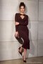 Brown Body-Hugging Knit Elegant Evening Graduation Dress TPRAW25EL00026
