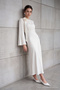 Cream Rose Detail Wedding / Special Occasion Woven Satin Evening Dress TCTSS24DB00043