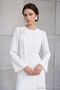 Cream Rose Detail Wedding / Special Occasion Woven Satin Evening Dress TCTSS24DB00043 - 2