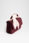 Women's Lavender Burgundy Suede Scarf Gift Covered 2-Compartment Mini Magnet Closure Hand and Shoulder Bag - 2