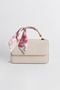 Women's Lavender Mink Suede Scarf Gift Covered 2-Compartment Mini Magnet Closure Hand and Shoulder Bag