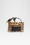 Women's Lavender Leopard Faux Leather Scarf Gift Covered 2-Compartment Mini Magnet Closure Hand and Shoulder Bag - 3