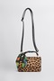 Women's Lavender Leopard Faux Leather Scarf Gift Covered 2-Compartment Mini Magnet Closure Hand and Shoulder Bag - 5