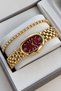 Oval Case Gold Color Women's Wristwatch Steel Band Japanese Movement Gift Special Boxed Hmby2073C2 - 3