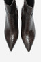 Noya Brown Print Pointed Toe Women's Thin Heeled Boots - 4