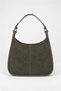 Women's Selvi Khaki Suede Piping Detailed Double Strap Zipper Closure Shoulder Bag - 4