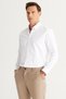 Men's White Slim Fit Slim Cut Oxford Button-Down Collar Patterned Cotton Shirt - 8
