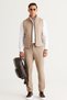 Men's White Slim Fit Slim Cut Oxford Button-Down Collar Patterned Cotton Shirt - 4