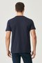 Men's White-Black-Navy-Blue-Right Slim Fit Slim Fit Crew Neck 100% Cotton 4-Piece Basic T-Shirts Pack - 13