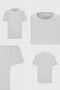 Men's White 100% Cotton Slim Fit Narrow Cut Crew Neck Basic T-Shirt - 4