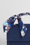 Women's Lavender Navy Blue Suede Scarf Gift Covered 2-Compartment Mini Magnet Closure Hand and Shoulder Bag - 5