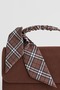 Women's Lavender Brown Suede Scarf Gift Covered 2-Compartment Mini Magnet Closure Hand and Shoulder Bag - 2