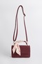 Women's Lavender Burgundy Suede Scarf Gift Covered 2-Compartment Mini Magnet Closure Hand and Shoulder Bag - 6