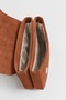 Women's Lavender Tan Suede Scarf Gift Covered 2-Compartment Mini Magnet Closure Hand and Shoulder Bag - 4
