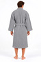 Pique Bathrobe Dressing Gown with Piping for Men Silver Gray - 3