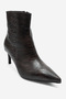 Noya Brown Print Pointed Toe Women's Thin Heeled Boots - 6