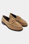 Naty Rome Beige Suede Genuine Leather Women's Loafers Shoes - 5
