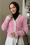 Lace Detailed Metal Buttoned Bearded Knitwear Cardigan - 2