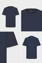 Men/Unisex Navy Blue 100% Cotton Slim Fit Slim Fit Crew Neck Basic T-Shirt - 6