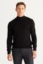 Men's Black Non-Pilling Anti-pilling Standard Fit Half Turtleneck Knitwear Sweater - 9