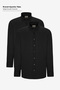 Men's Black 2-Pack Cotton Oxford Easy-Iron Slim Fit Slim Fit Shirt Pack