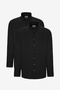 Men's Black 2-Pack Cotton Oxford Easy-Iron Slim Fit Slim Fit Shirt Pack - 8